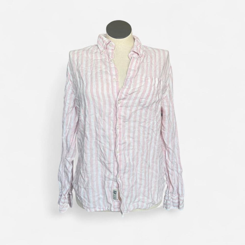 Vintage Irish Linen J Crew striped button down
